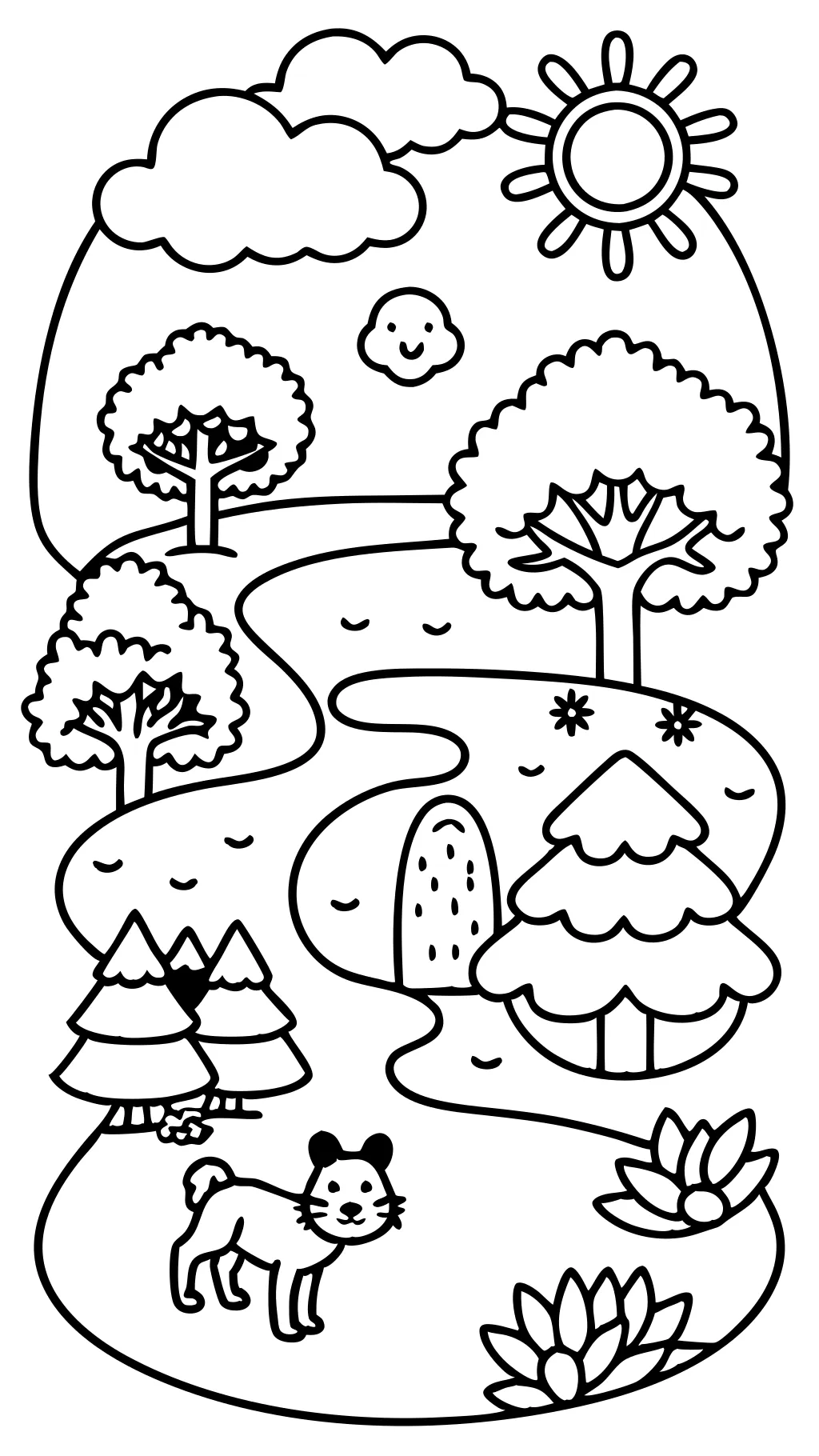 easy nature coloring pages